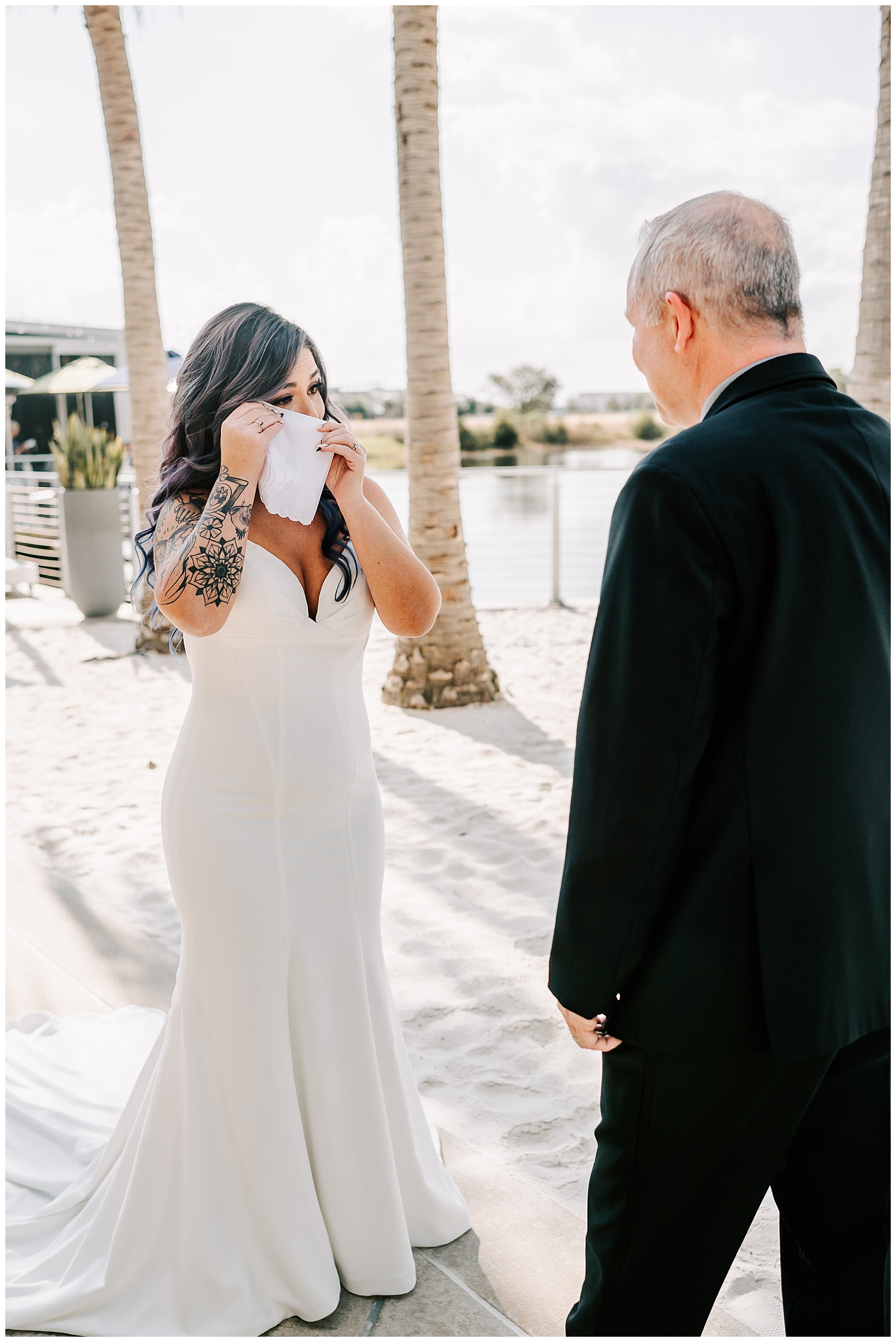 bride and dad crying at Canvas Lake Nona Wedding